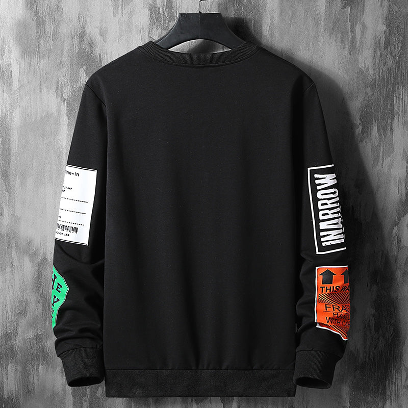Spring and Autumn New Long-sleeved Shirts Men's Travel Print Funny Sweatshirt Texture Carton Print with Large Size Base M-8XL