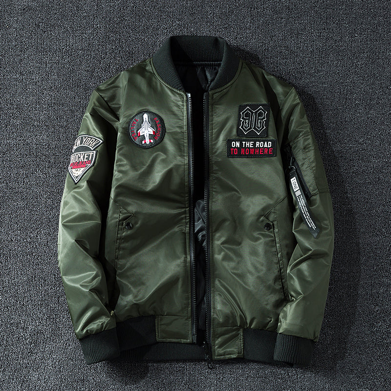 Coat Men's Air Force Pilot Jacket MA1 Autumn/Winter Baseball Suit Trendy Brand Double Sided Thickened Large