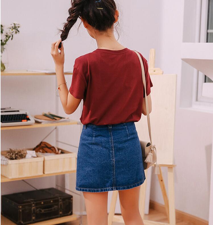 Denim Skirt High Waist A-line Mini Skirts Women 2020 Summer New Arrivals Single Button Pockets Blue Jean Skirt Style Saia Jeans