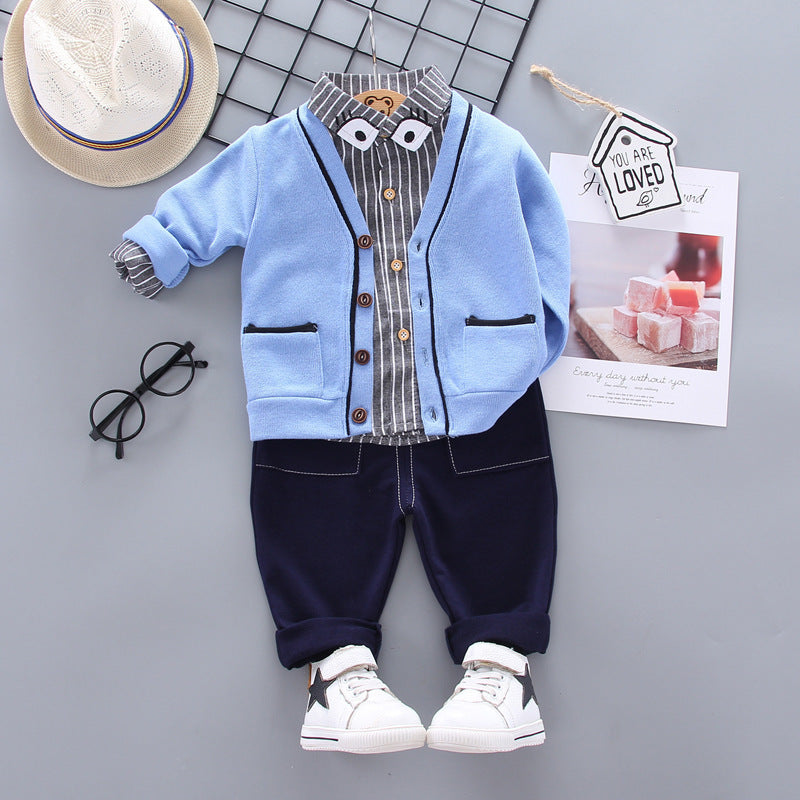 Children's sweater casual three-piece suit