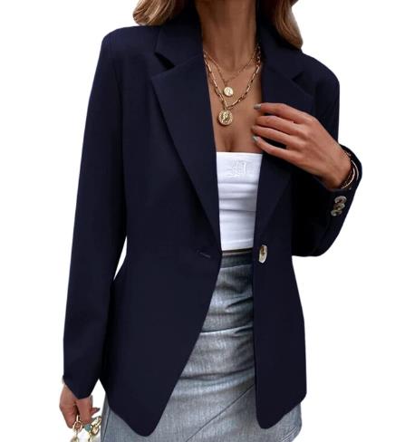 New autumn and winter women's casual long-sleeved solid color one-button suit jacket