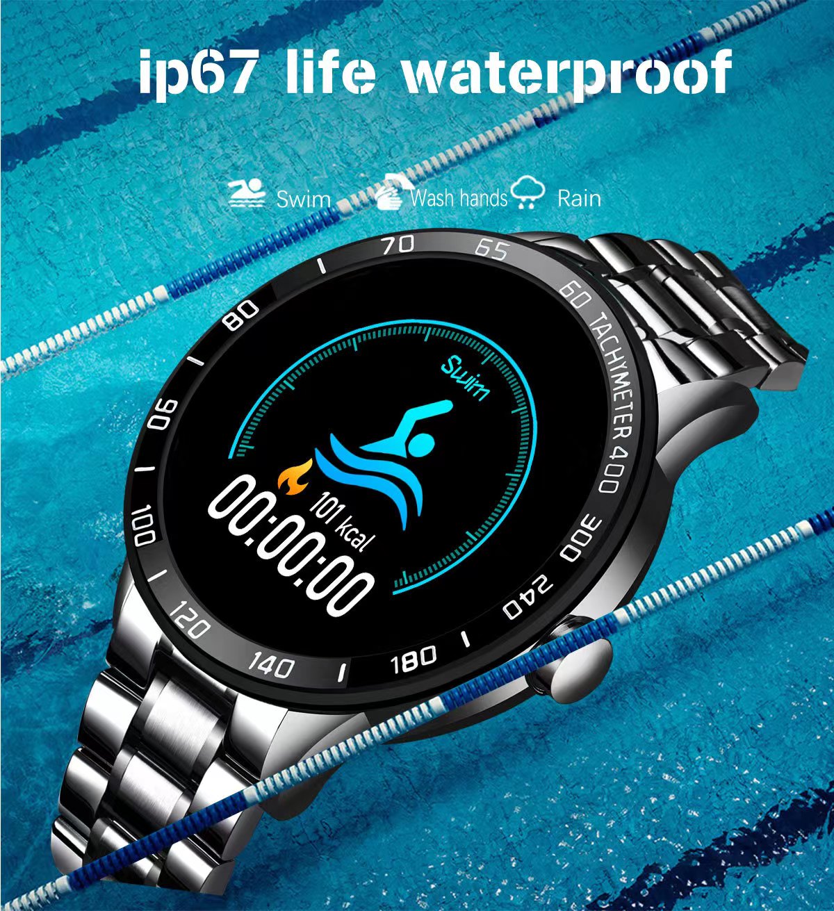 JS Smartwatch Smart Watch For Men Health Monitor Motion Tracking Blood Pressure Waterproof Bluetooth Call Connected Watch Man