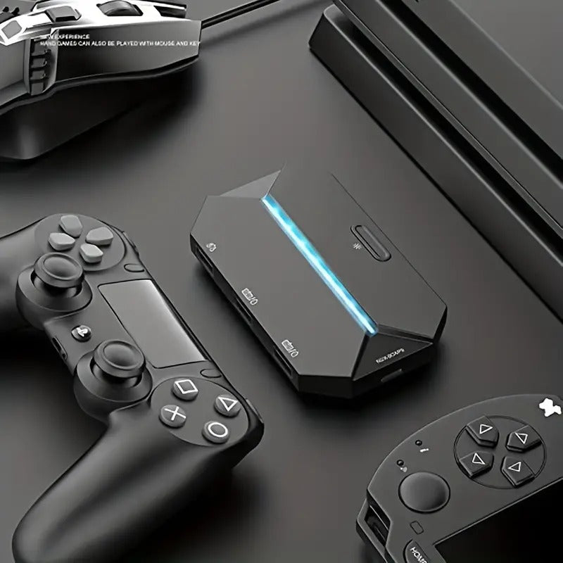 G6L RGB Backlit Gaming Controller Converter, Type-C USB Keyboard and Mouse LED Adapter/Converter for PS4/Xbox One/Xbox 360/Nintendo Switch/PS3