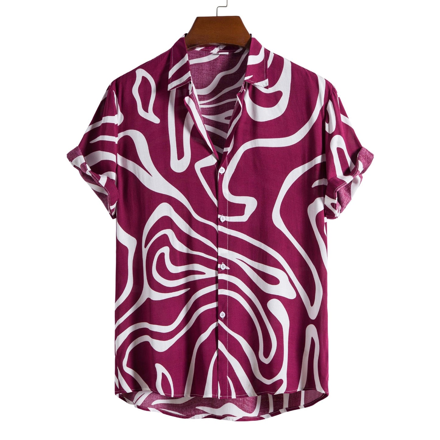 Cross-border Foreign Trade Summer New Large Size Men's Casual Fashion 3D Digital Printing Short-sleeved Shirt for Men