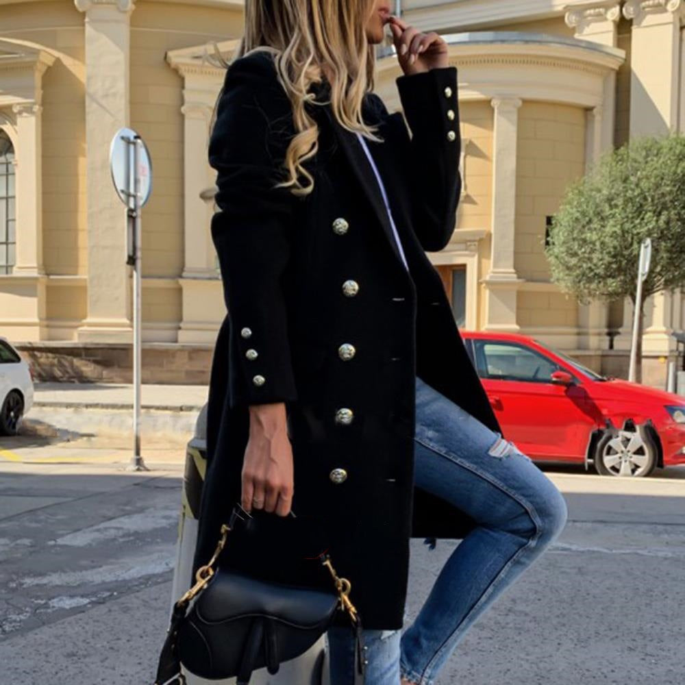 Fall New Street breasted Lapel slim fit windbreaker coat