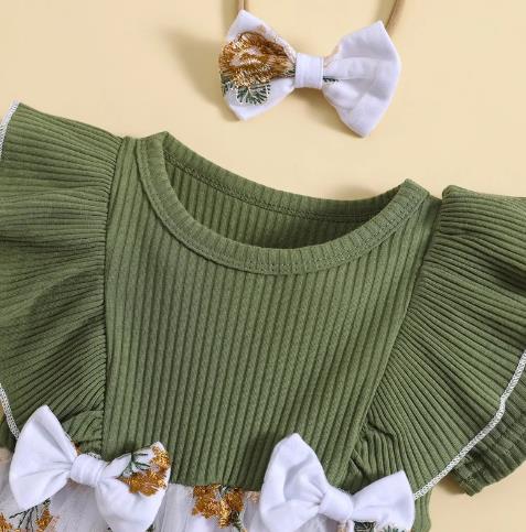 INS Summer New Toddler Baby Triangle Climbing Dress Mesh Dress Pit Strip Short Sleeve Stitching Princess Dress Cross-Border