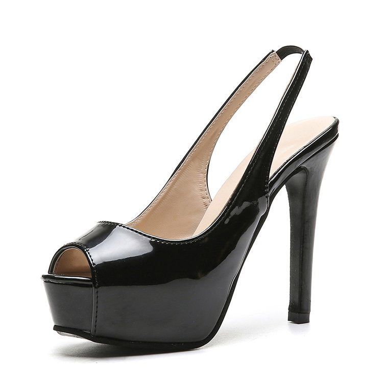 Factory Direct 35-43 peep toe sandals women 41-42 cross-border ultra-high stiletto heel 13cm high heels platform shoes