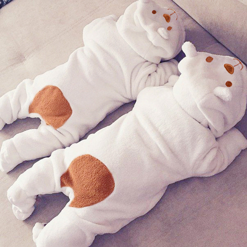 2023 Winter plus Velvet Hooded Warm Jumpsuit Crawling suit 0-1 Years Old Beibei Toddler Steps coat Fashion Children's clothing