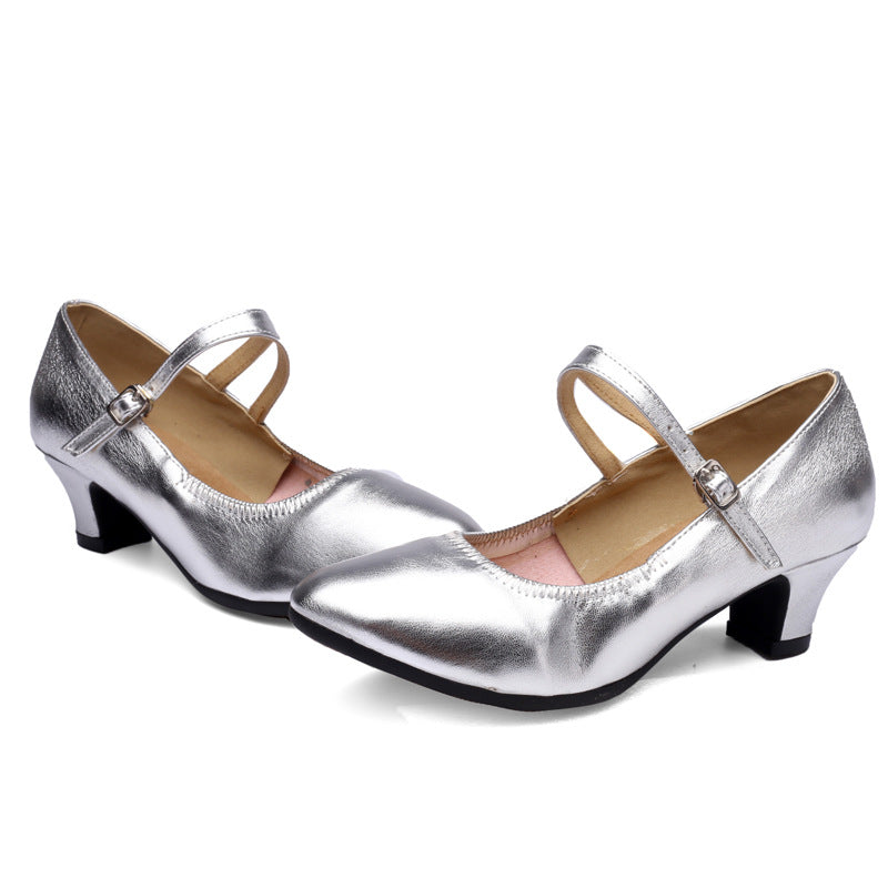 New Square Dance Shoes Genuine Leather Women's Dance Shoes Adult Latin Dance Shoes Women's Ballroom Dance Shoes Sailor Dance Shoes