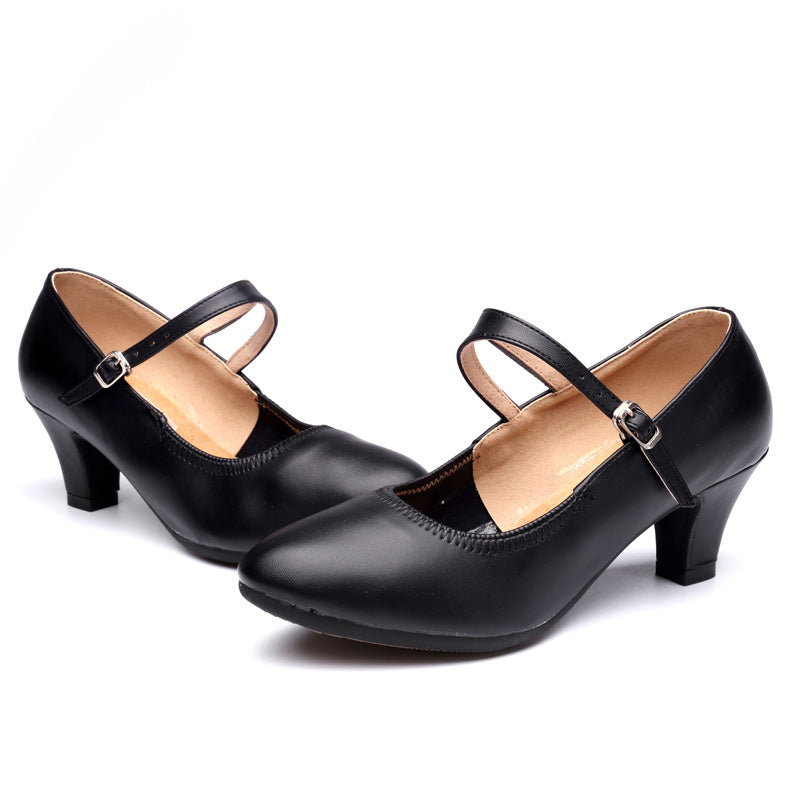 New Square Dance Shoes Genuine Leather Women's Dance Shoes Adult Latin Dance Shoes Women's Ballroom Dance Shoes Sailor Dance Shoes