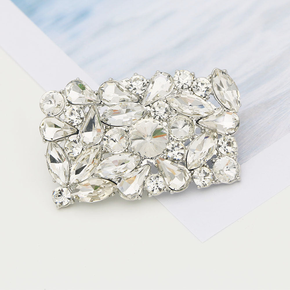 Cross-border Crystal Shoe Buckle Detachable Shoe Flower High Heels Decorations DIY Single Shoes Sandals Shoe Accessories Metal Shoe Clip