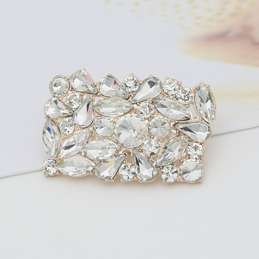 Cross-border Crystal Shoe Buckle Detachable Shoe Flower High Heels Decorations DIY Single Shoes Sandals Shoe Accessories Metal Shoe Clip