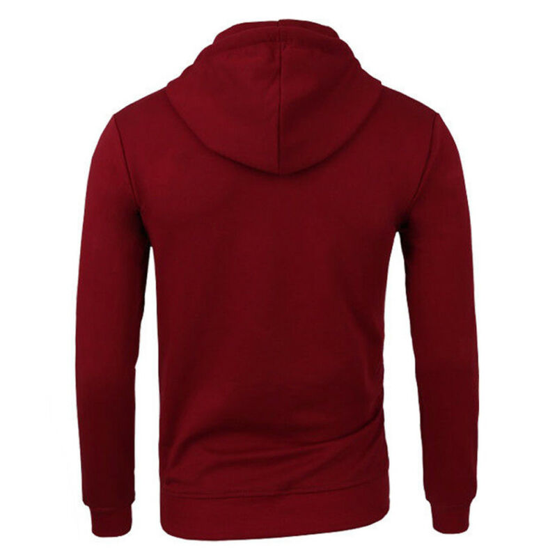 Men's Sweater Spring and Autumn Casual Fashion Solid Color Sweater Men's Long-sleeved Sports Hooded Tops Zipper Cardigan Sweater