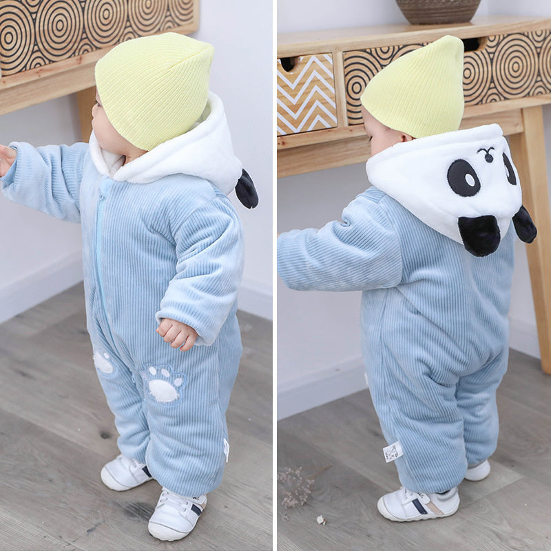 Winter Panda Baby Hoodie Rompers Overalls Bodysuit Jumpsuit Newborn Girl Boy cotton Snowsuit Kids infant Snow Wear clothes