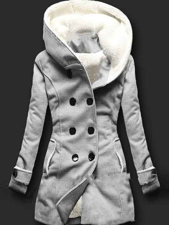 Women's windbreaker winter thickened 3D floral printed hooded coat