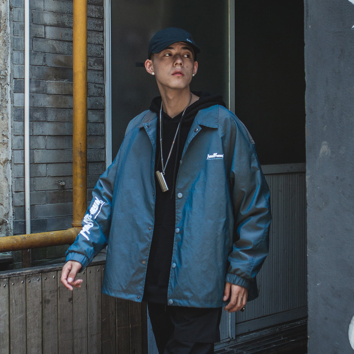 Men's cuff letter print jacket