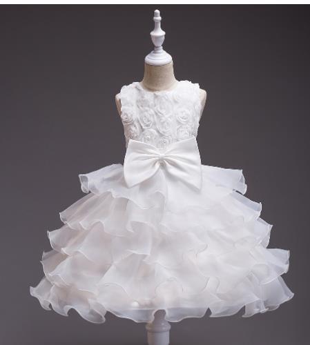 Flower girl dress skirt embroidered princess dress sleeveless dress wedding dress skirt