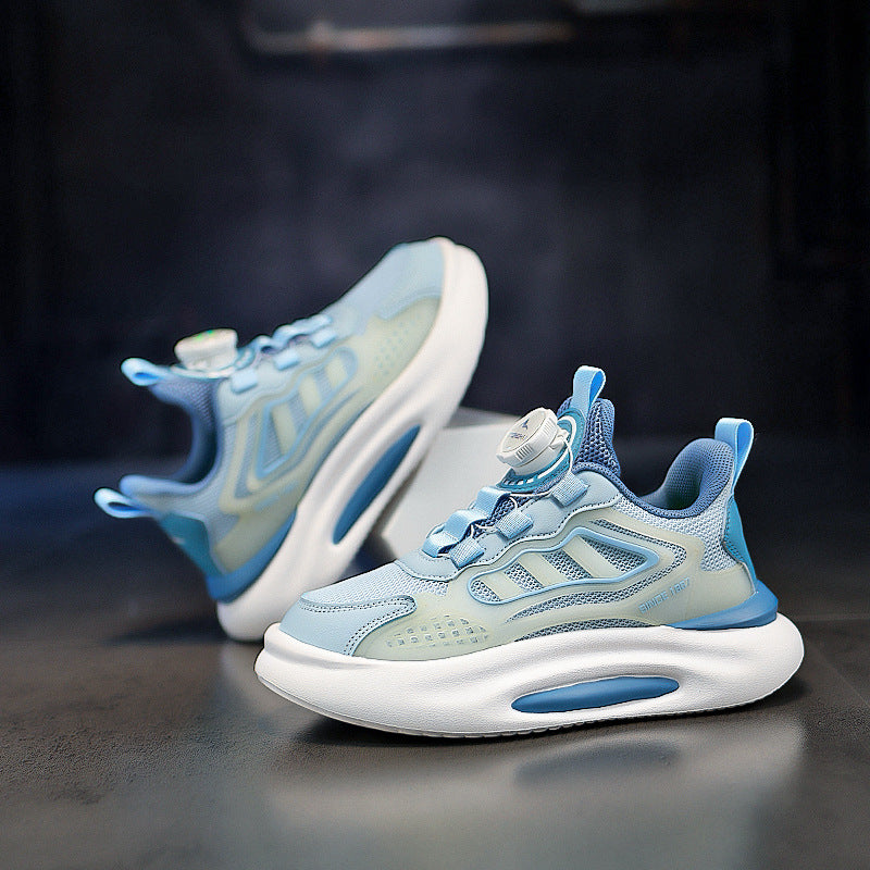 Factory Direct sneaker boys and girls shoes rotating buckle casual shoes Four Seasons mesh breathable running shoes student shoes