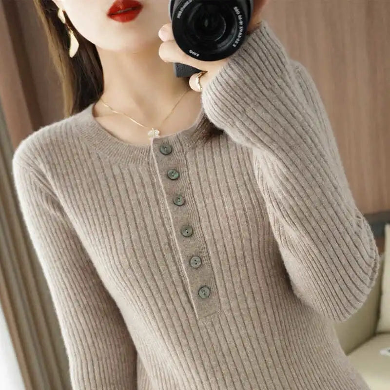 Autumn Winter Women Sweater O-neck Warm Pullovers Korean Long Sleeve Basic Tops Slim Fit Bottoming Shirt High Strecth Jumpers