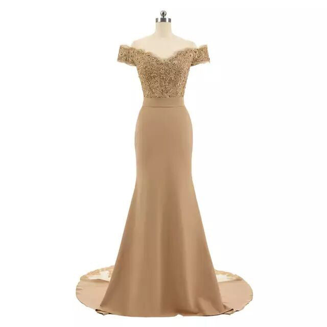 2022 foreign trade new one-shoulder bride wedding dress banquet elegant princess fishtail evening dress female