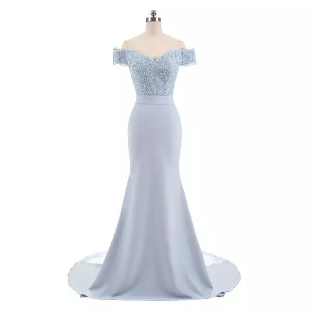 2022 foreign trade new one-shoulder bride wedding dress banquet elegant princess fishtail evening dress female