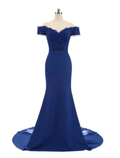 2022 foreign trade new one-shoulder bride wedding dress banquet elegant princess fishtail evening dress female