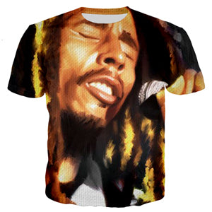 2023 New Summer Fashion Hip Hop T-shirt Reggae Originator Bob Marley 3D Printed Men Women Casual O-Neck Oversized T Shirt Tops