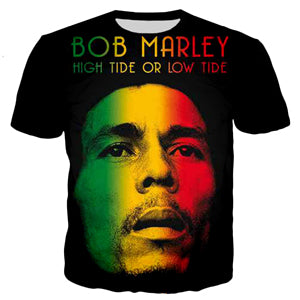 2023 New Summer Fashion Hip Hop T-shirt Reggae Originator Bob Marley 3D Printed Men Women Casual O-Neck Oversized T Shirt Tops