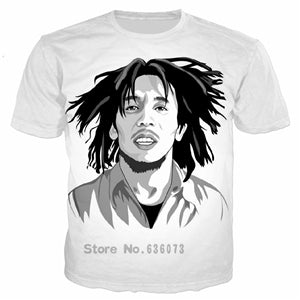 2023 New Summer Fashion Hip Hop T-shirt Reggae Originator Bob Marley 3D Printed Men Women Casual O-Neck Oversized T Shirt Tops