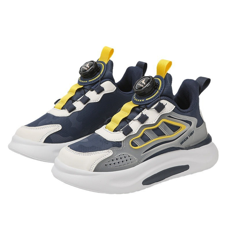 Factory Direct sneaker boys and girls shoes rotating buckle casual shoes Four Seasons mesh breathable running shoes student shoes