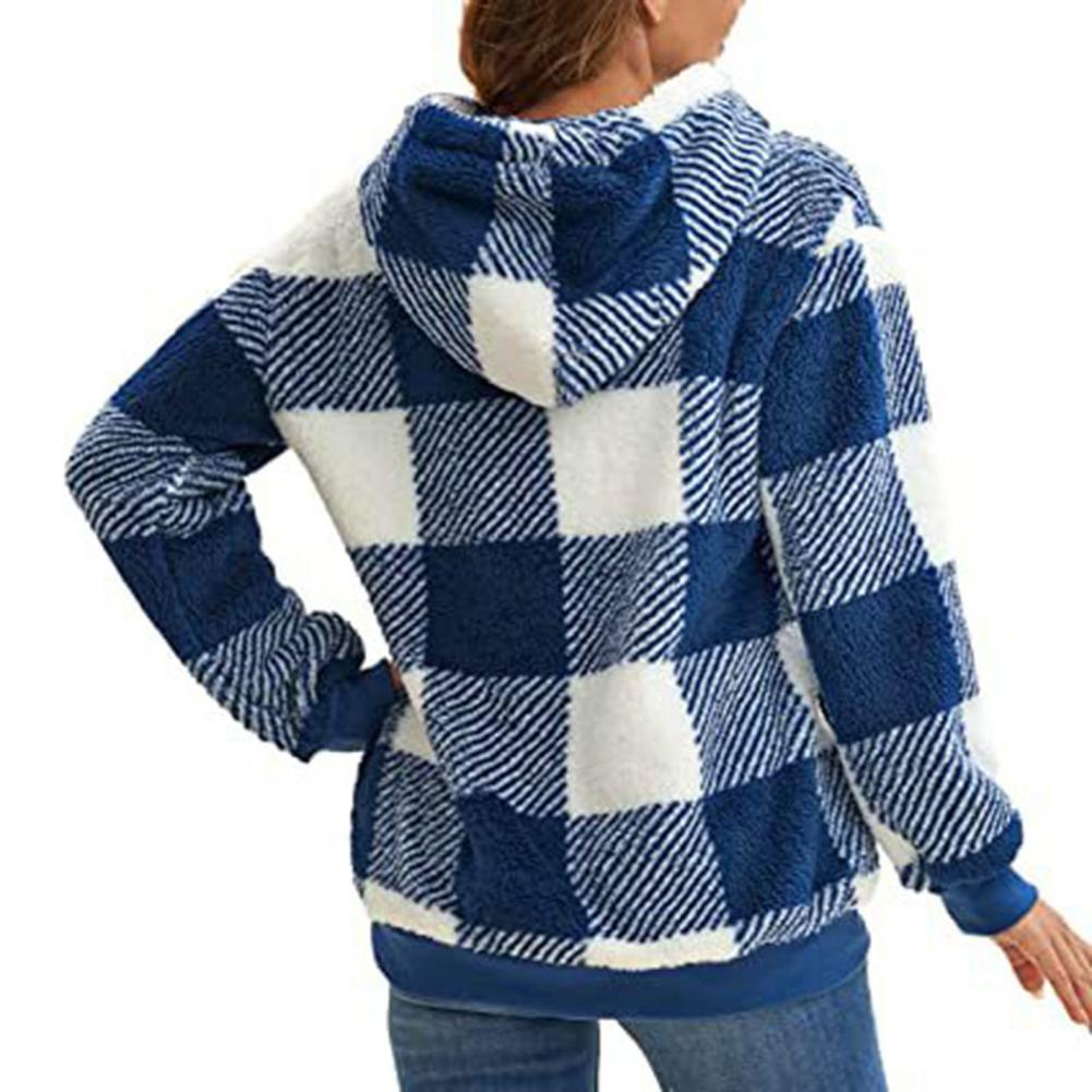 Ladies Sweatshirt Women Hoodie Warm Plush Pullover Sweatshirt Cozy Women's Hoodie with Long Sleeve Drawstring for Autumn/winter