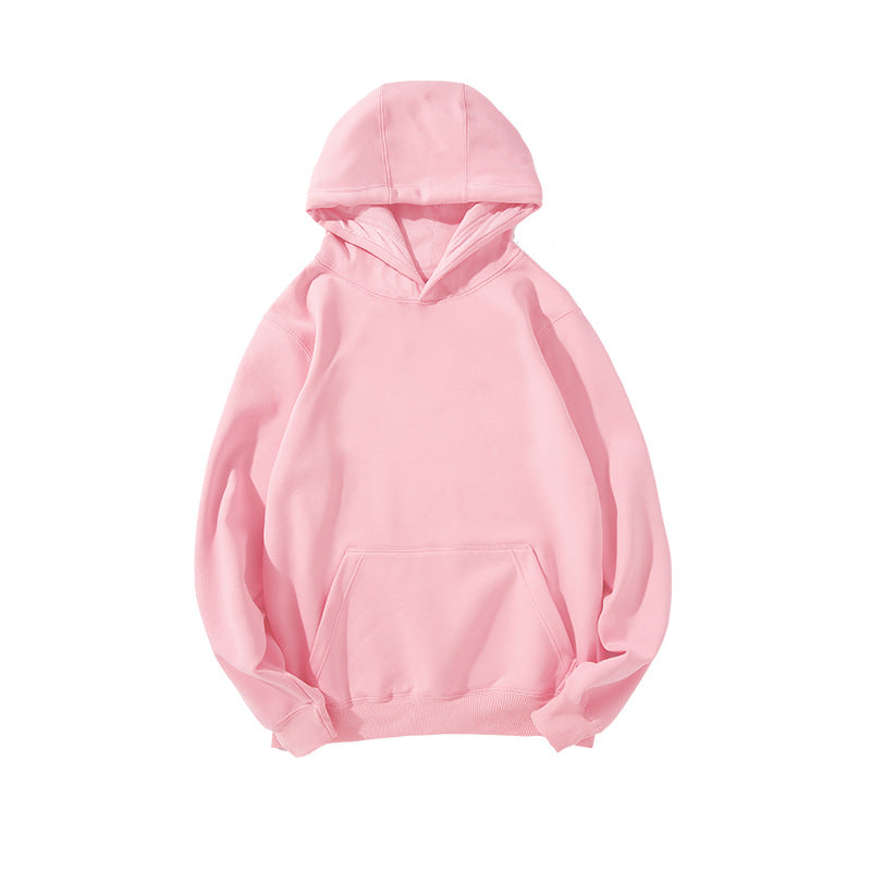 Spring, autumn and winter children's clothing Terry pullover children's hooded vests medium and large children's casual solid color thick vests blank wholesale