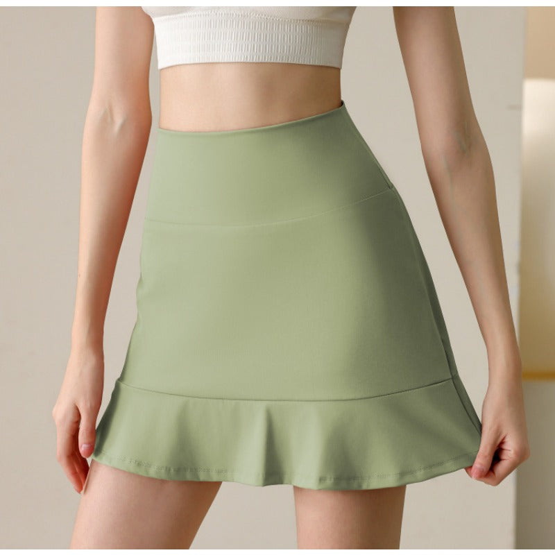 Nylon Petal Sports Short Skirt for Women with Inner Lining for Anti Glare Fitness Half Tennis Pants Skirt for Summer