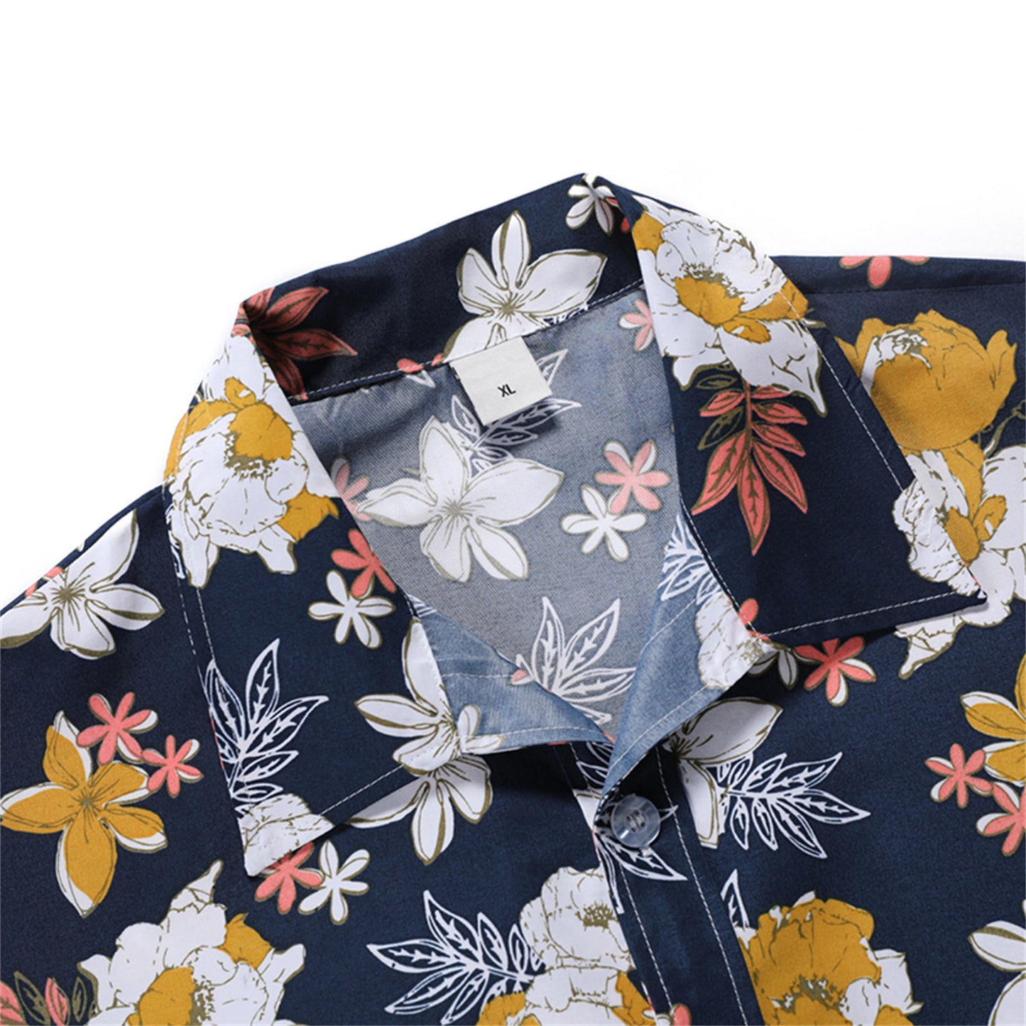 Hawaiian Flower Shirt Men's Retro Hong Kong Style Casual Loose Hong Kong Style Beach Vacation Casual Short-sleeved Shirt