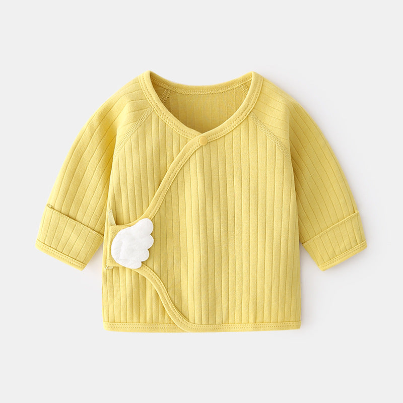 Newborn baby clothes Cotton Baby Boy Girl Summer T Shirts Solid toddler long sleeve tops full moon clothing for babies 0-3M