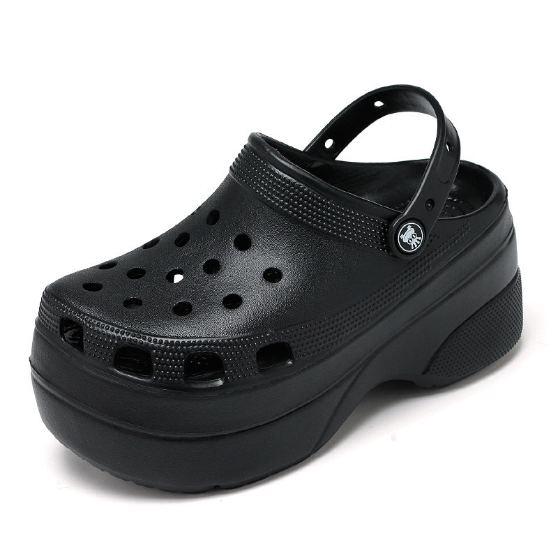 Women's Shoes Summer Slippers High Platform Heel Hole Shoes