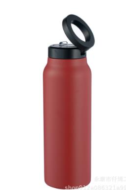 24oz creative double-layer magnetic suction phone holder, sports water kettle, stainless steel, and cold insulation kettle