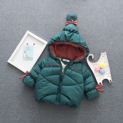High Quality Baby Girl Bow Tie Hooded Cute