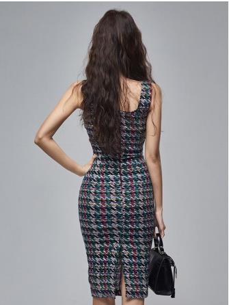 Belted woven dress