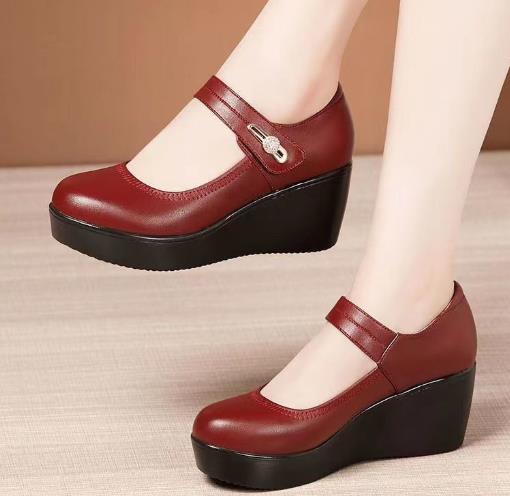 Zapatos antideslizantes con suela de plataforma y punta redonda
