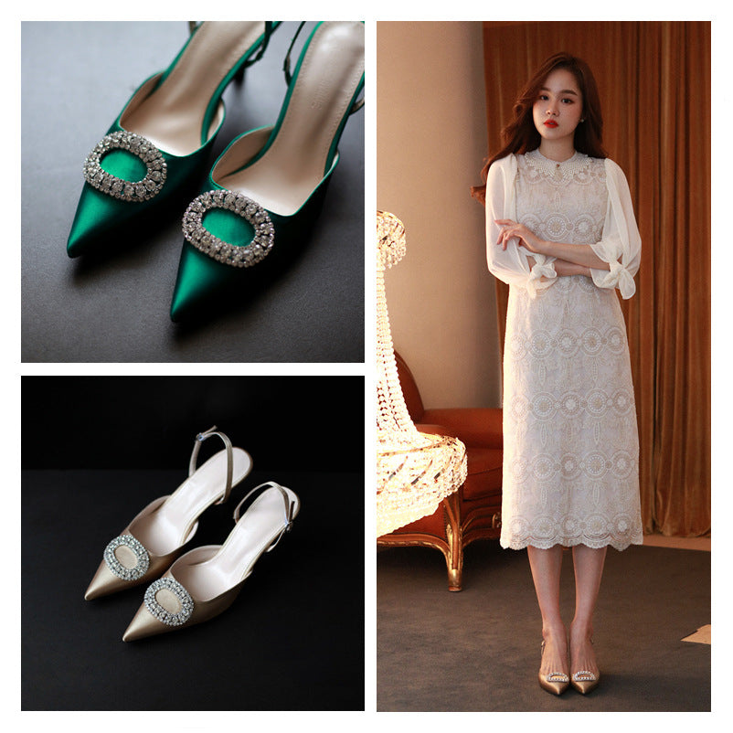 Sandal stiletto pointed 8cm high heels