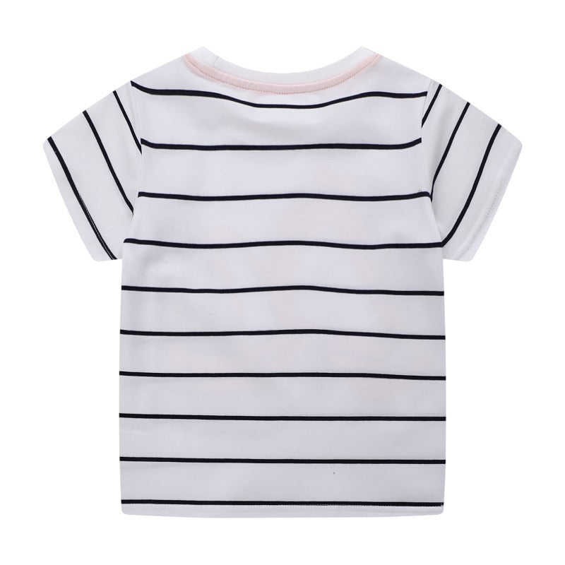Cartoon digger short sleeve spring and summer children's cotton T-shirt boys' tops