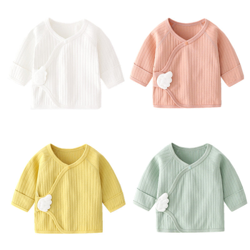 Newborn baby clothes Cotton Baby Boy Girl Summer T Shirts Solid toddler long sleeve tops full moon clothing for babies 0-3M