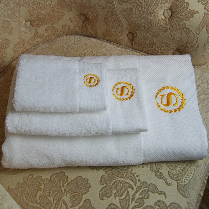 Five-star Hotel Cotton Towel Cotton White Broken Spiral Towel Thickened Hotel Bath Towel