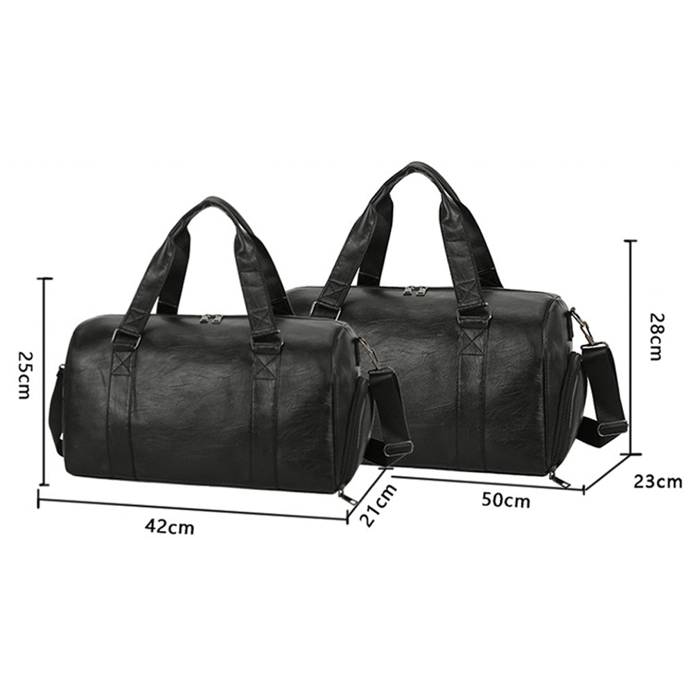 Fitness PU Leather Bag for Sport Large Capacity Swimming Training Pack Gym Travel With Shoe Compartment Yoga Tote Handbag X529D