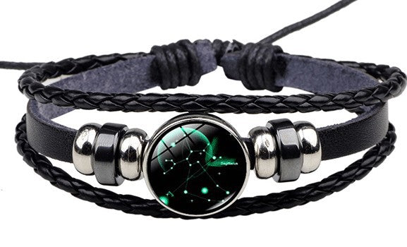 Twelve Constellations Bracelet for Men and Women Jewelry Handrope Chaozhou Nocturnal Personality Hand String for Couple''s Bracelet Birthday Gift