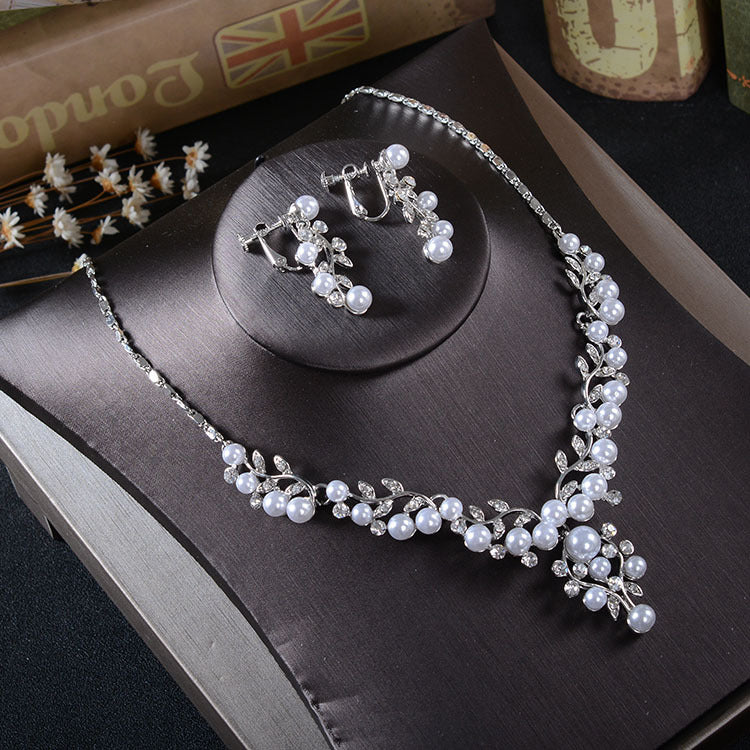 TL210 bridal jewelry, Korean Earring Necklace, two sets wedding, birthday banquet, wedding dress, accessories