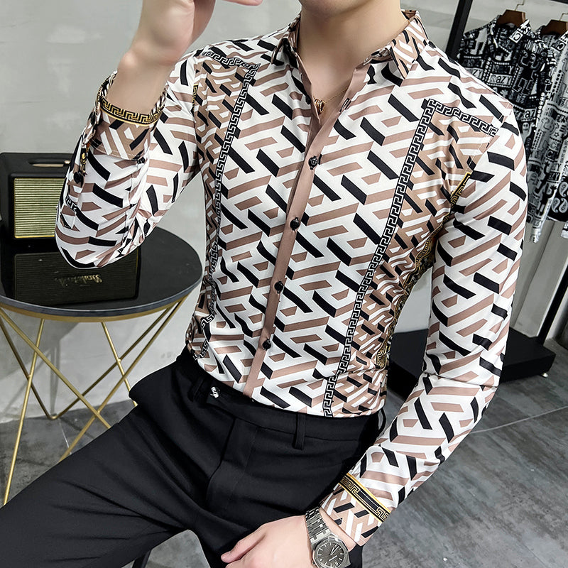New Shirts Digital Printing Shirt Men's Personalized Printing Long-sleeved Shirts