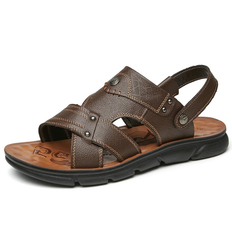 Slippers Dual-purpose Beach Sandals Men's Leather Outdoor