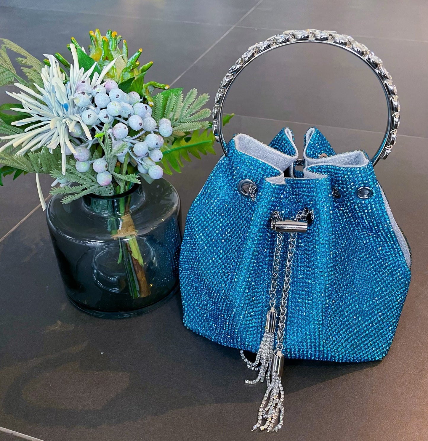 Rainbow Tassel Shiny Hand Diamond Bag